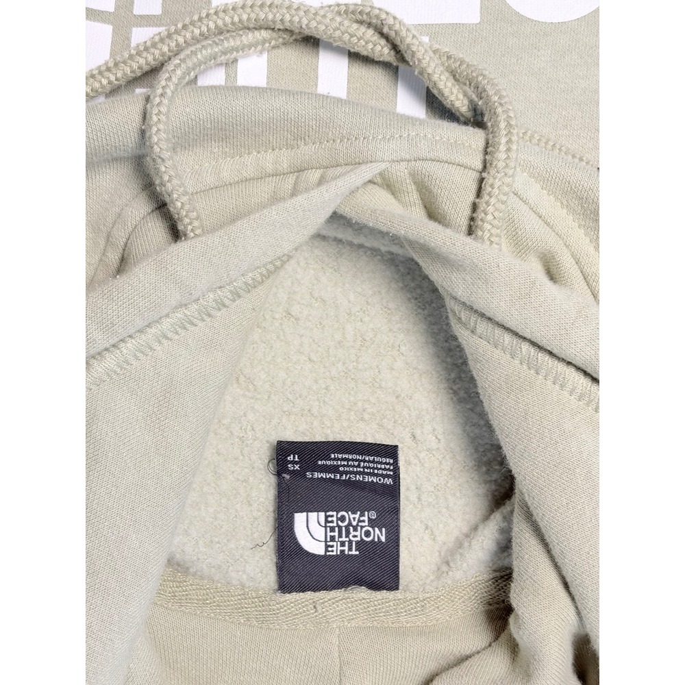 The North Face Womens Half Dome Hoodie Sage Green Fleece Pullover Logo XS - Picture 6 of 6